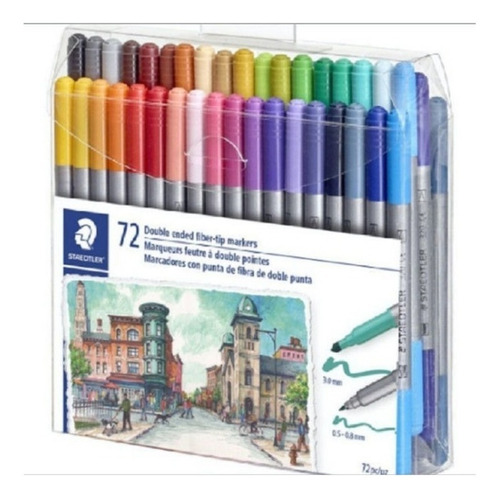 Marcadores Staedtler Doble Punta 3mm. Y 0.5 A 0.8mms. *72