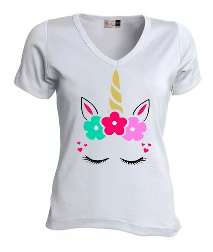 Camiseta Para Mujer Unicornio Dama Blusa Niña Algodón
