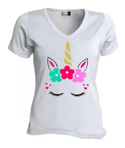 Camiseta Para Mujer Unicornio Dama Blusa Niña Algodón | sin interés