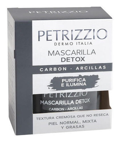 Mascarilla Detox Carbón - Arcillas 50 Gr Petrizzio