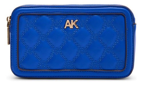 Bandolera Acolchada Con Doble Cremallera Anne Klein, Cobalto