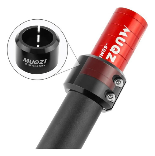 Extensor De Tubo Dirección 60 Mm Muqzi Horquilla Bicicleta Negro 6 Cm