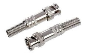 Kit 2 Conector Bnc Macho Com Mola De Parafuso