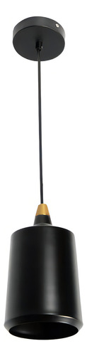 Lámpara Colgante Negro Mate Bronce E27 40w 1 Luz
