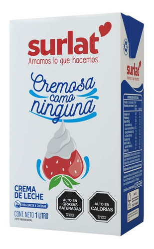 Crema Lista Uht Surlat 1 Litro( 1uni) Super