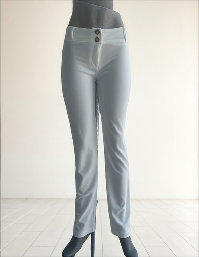 Pantalones Pegados Con Doble Boton