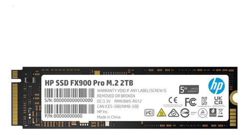 Disco Solido Interno Ssd Hp Fx900 Pro 2tb M.2 Nvme Color Negro