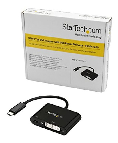 Startech.com Adaptador Usb C A Dvi - Suministro De Energia 