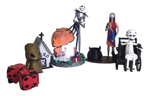 Set Jack Skellington+sally+zero+dr.finkelstein+oogie Boggie