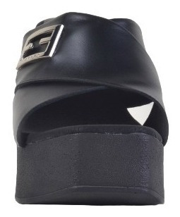 Zuecos Sandalias Taco Alto De Cuero De Mujer Linx - Ferraro