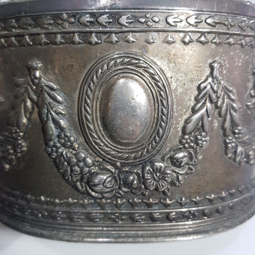 Imagen 9 de 10 de Antiguo Cofre Alhajero Francés Metal Blanco Plat Mag 60057