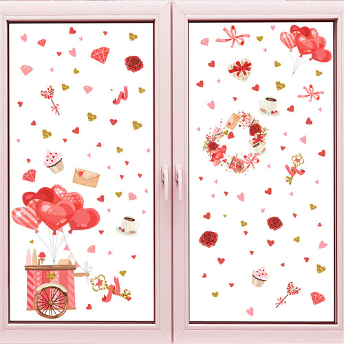 Cc Pegatinas Cristal Para El Día San Valentín, Pegatinas