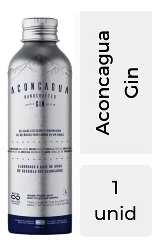 Gin Aconcagua Handcrafted London Dry 500 Ml Botella Aluminio