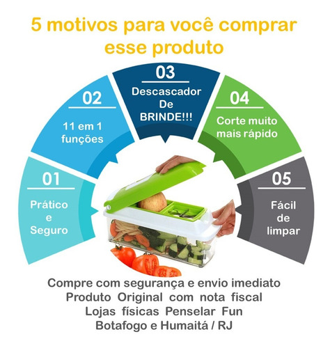 Imagem 6 de 10 de Fatiador Legumes Cortador Verduras Espiral Ralador Picador Multiuso