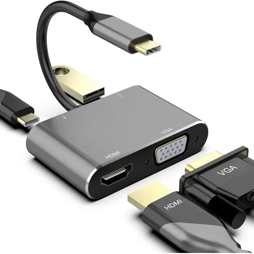 comprar Cable Adaptador Usb-c 3.1 A Hdmi Y Vga 4k Mac Thunderbolt 3