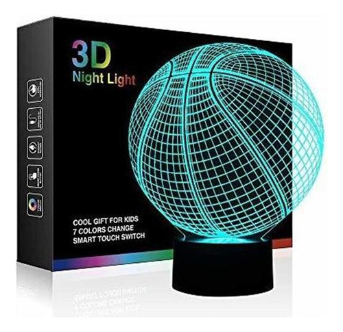 Lámpara De Ilusión 3d De Baloncesto, Luces Led De Noche Par