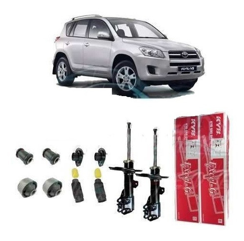 Par Amortecedor + Kit Coxim Batente Dianteiro Toyota Rav4