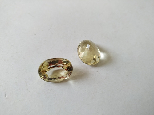 Berilo Heliodoro Amarelo Extra Natural Par Ovais 24 ,5 Ct Amarelo