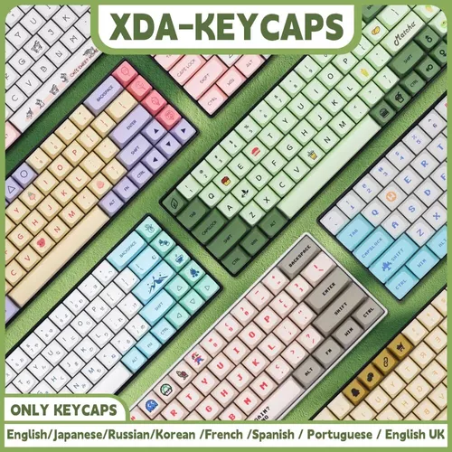 140 Teclas Pbt Keycaps Xda Profile Iso Layout Español Ruso