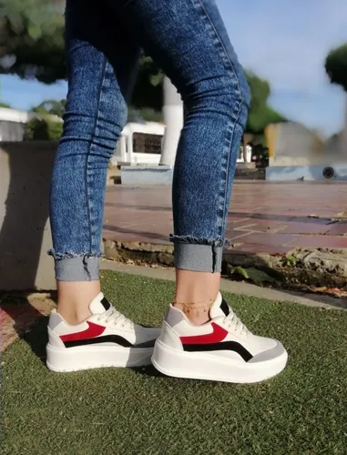 Zapato Casual Mujer Tenis Blancos Clasicos Mujer EVEGONZ