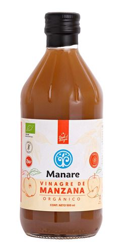 Vinagre De Manzana Orgánico -manare (500 Ml)