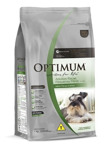 Alimento Optimum Nutrition for life para cão adulto de raça pequena sabor frango e arroz em sacola de 1kg