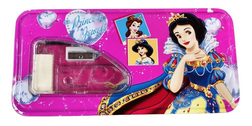 Cartuchera De Lata Disney Princesas Color Rosa