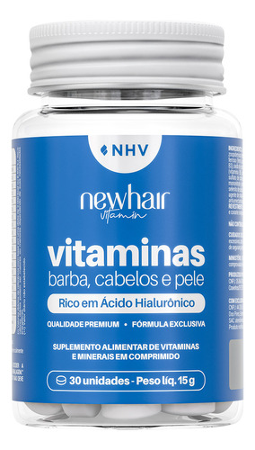 Suplemento Alimentar Ácido Hialurônico Masculino New Hair Sabor Sem Sabor