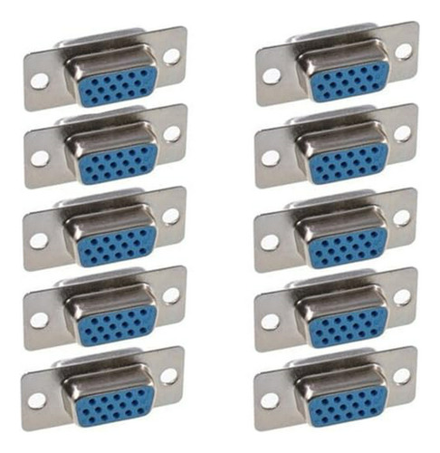 Conector Vga Hembra Db15 De Soldar 15 Pines 3 Filas - Pack 1