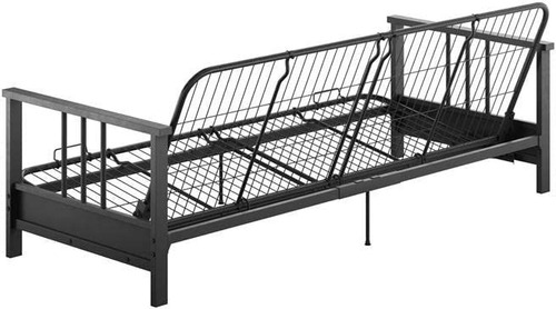 Futon Con Colchon De Microfibra Color Negro Marca Dhp
