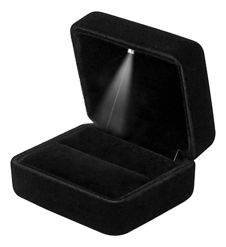 Caja De Anillo Terciopelo Con Luz Led Para Propuesta Perfe