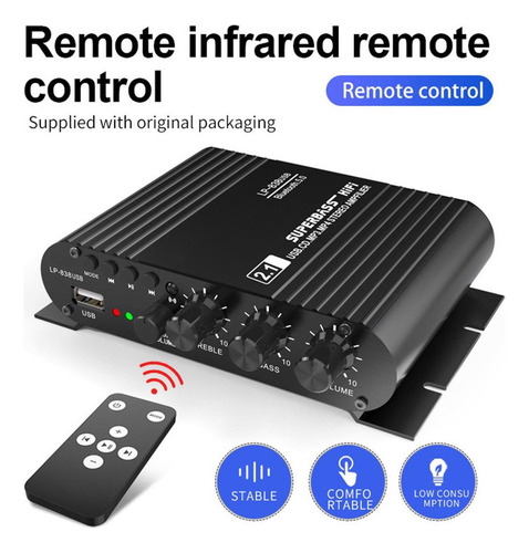 Wu-chuang Amplificador Usb Amplificador Fm 3 Canales Usb/tf
