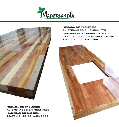 Barra Desayunador Mesada Madera Dura Maciza En L Con Pata
