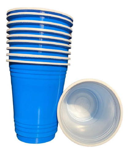 Copo De Plástico Americano Azul De 400ml - Kit 150 Un