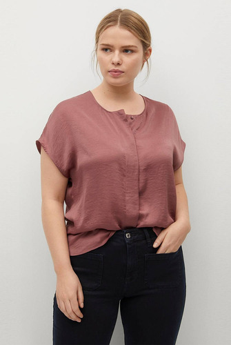 Blusa Violeta By Mango Xl Palo Rosa