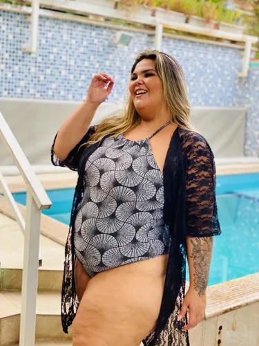 Body Feminino Plus Size Moda Praia Frente Unica