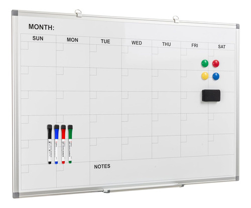 Comix Magnetic Dry Erase Calendar Whiteboard, 36 X 24 Inches