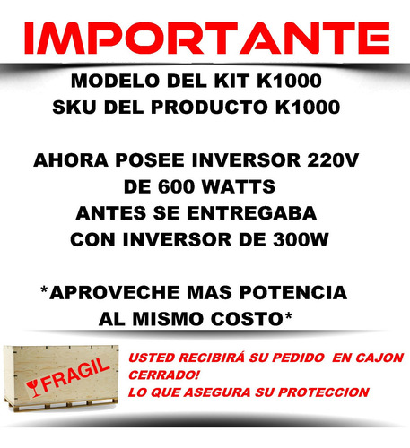 Imagen 5 de 10 de Kit Solar Must Completo Autoinstalable 600w Panel Bateria