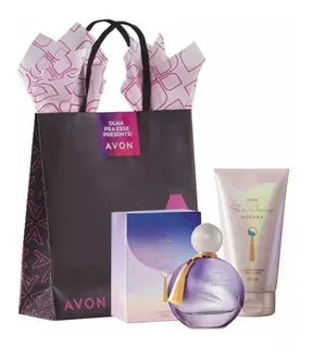 Kit Far Away Aurora Avon Deo Parfum + Hidratante + Sacola