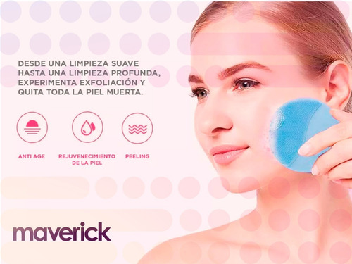Imagen 4 de 8 de Cepillo Facial Eléctrico Siliconado Ultrasonico Maverick