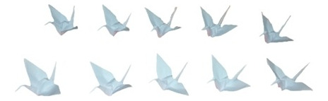 Origamis Tsurus 2500 Un. De 15 Cm Metade Dourados E Brancos