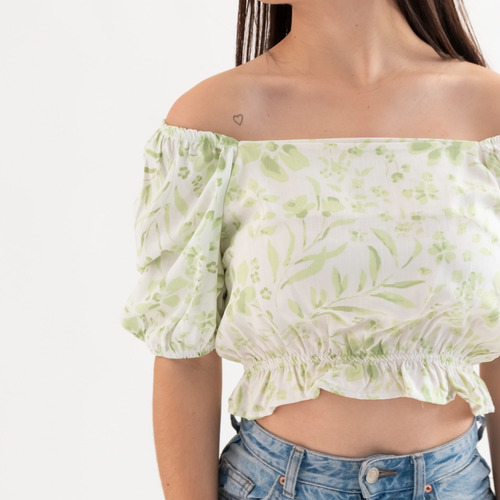 Imagen 2 de 5 de Blusa Nano, Lino Estampado Sienna #e4523