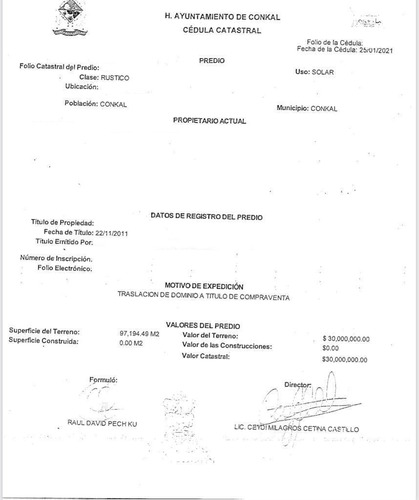 Imagen 6 de 7 de Terreno En Conkal 9.2 Has $697 M2