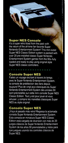 Nintendo SUPER NINTENDO Super NES Classic Edition Mini 512MB Standard color gris y violeta - Excelente (Reacondicionado)