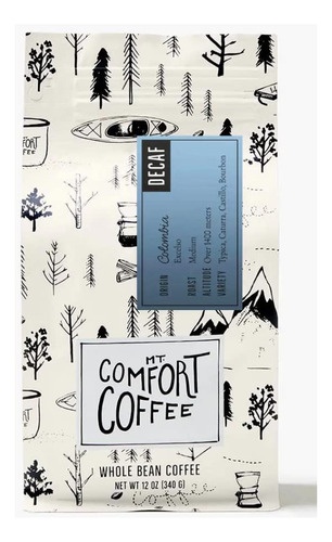 Mt. Comfort Coffee Tostado Medio Descafeinado, Bolsa De 12 O