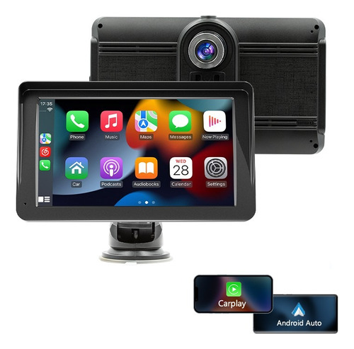 Carplay Portátil Inalámbrico 7 Ips Gps Android Auto Cámara