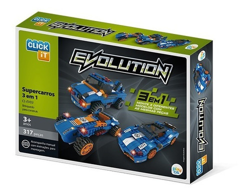 Bloco De Montar Click It Cis Evolution 3 Em 1 Construcars
