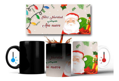 Taza Magica Santa Claus Feliz Navidad