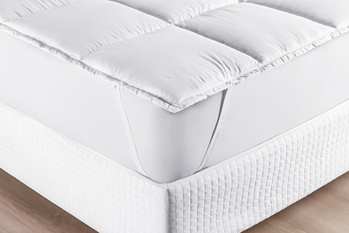 Pillow Top Protetor De Colchão Cama Queen Box Nobless 6cm Cor Branco Desenho Do Tecido Liso