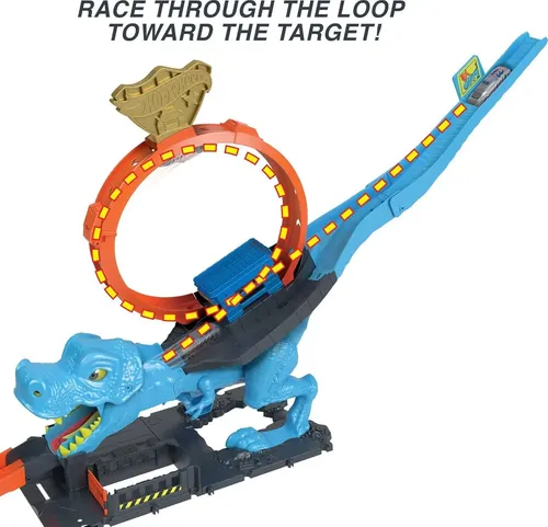 Conjunto De Trilhas De Brinquedo Hot Wheels City T-rex Chomp